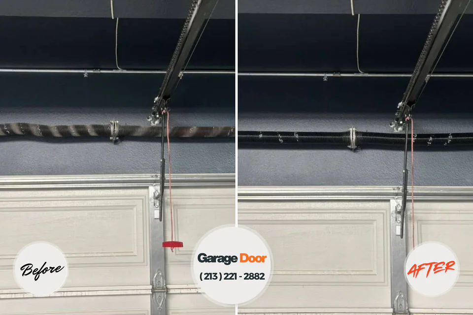 Before and after: garage door repair Kelso, WA